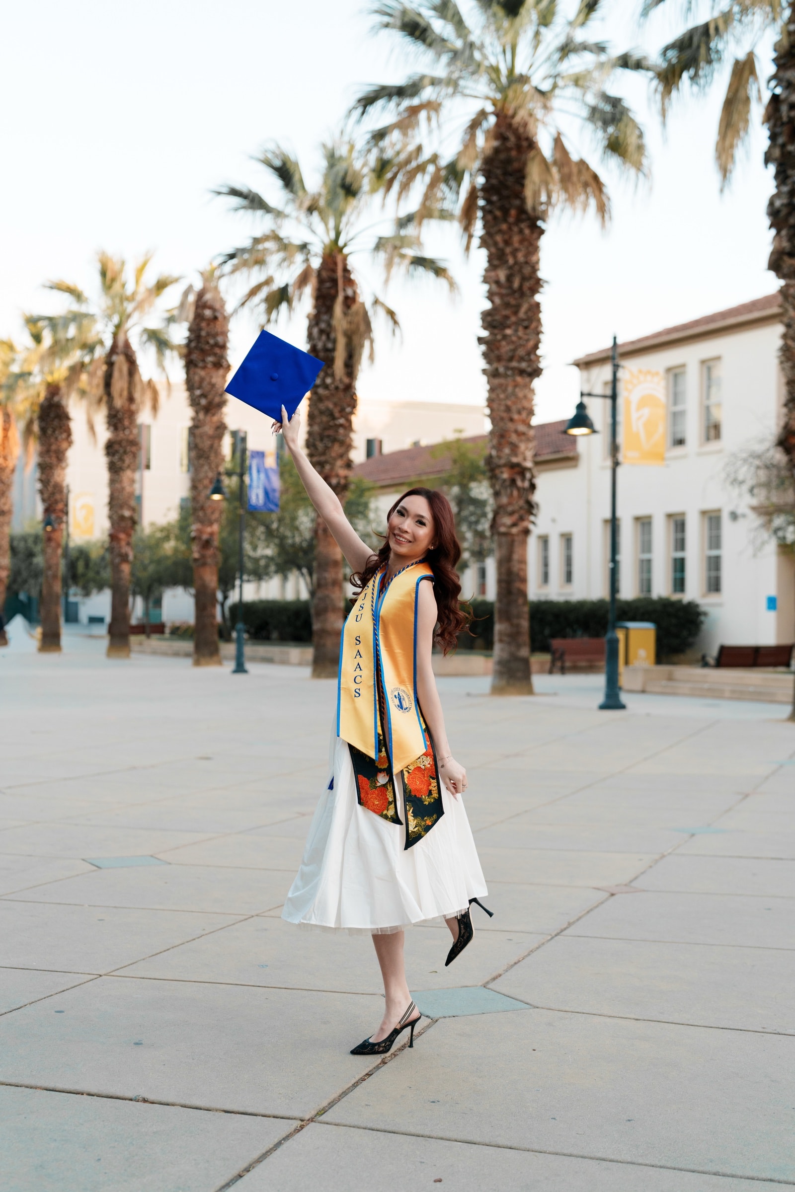 Jenn's SJSU Graduation Session — Cap Tosses, Research Posters, and a Best Friend By Her Side