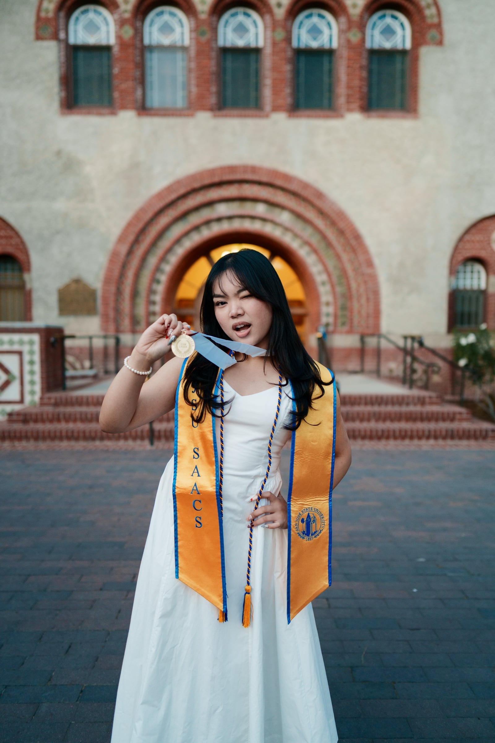 Jenn's SJSU Graduation Session — Cap Tosses, Research Posters, and a Best Friend By Her Side — image 9
